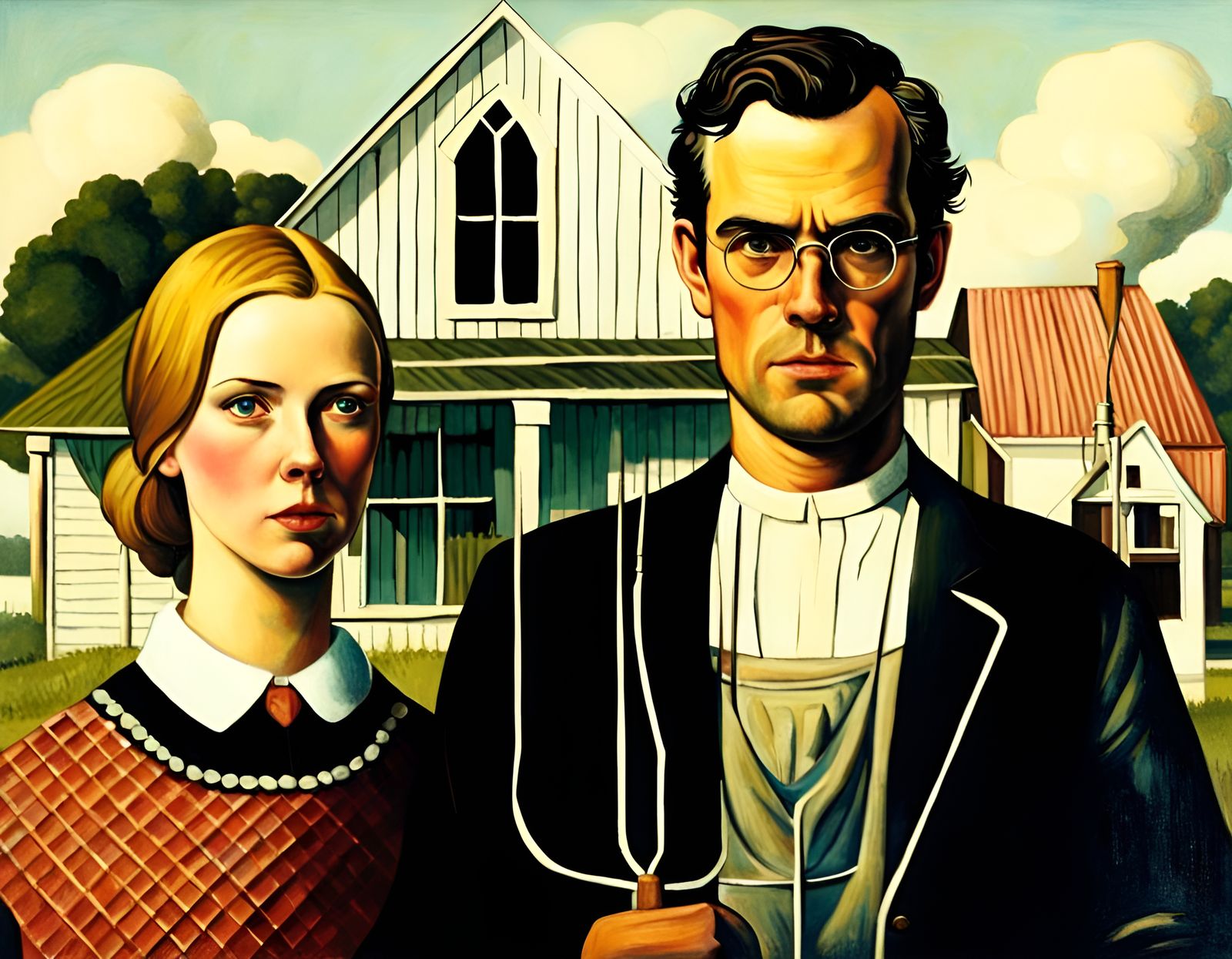 American Gothic Reimagined with Modern Actors