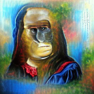 Mona Lisa as Gorilla in Renaissance Portrait