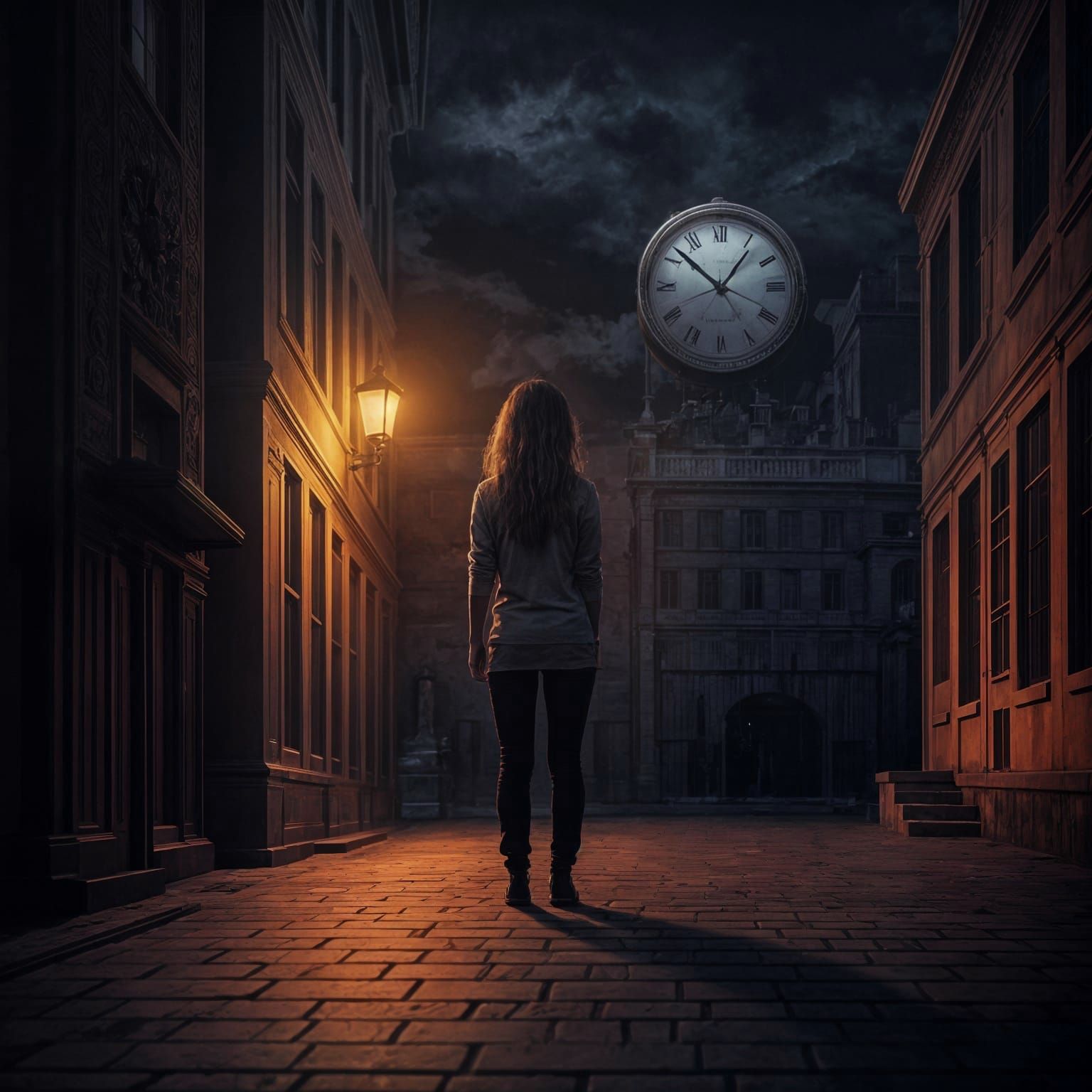 Suspenseful Moonlight Clock in Xanthous Violet