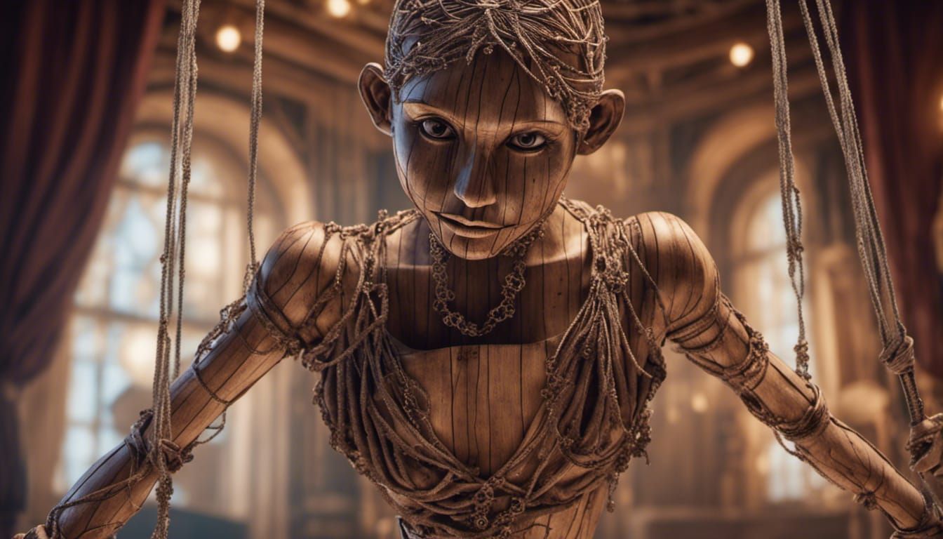 Marionette Dances: Intricate Portrait in Royo Style