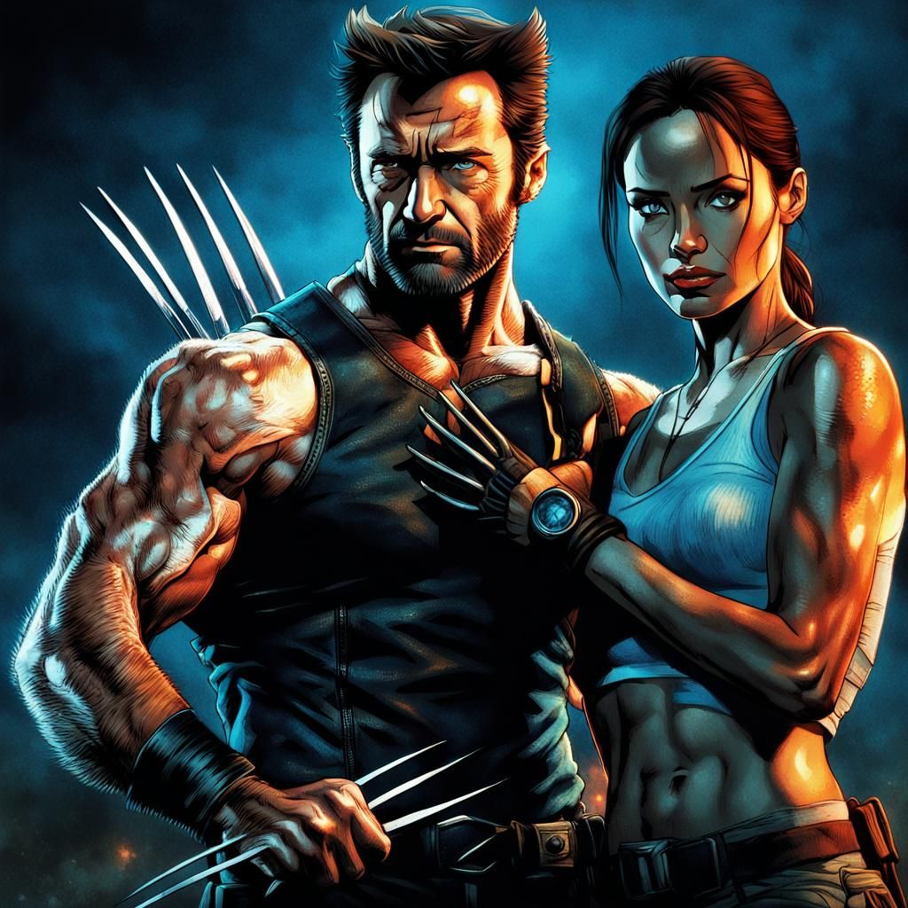 Cinematic Comic Book Illustration of Two Heroes