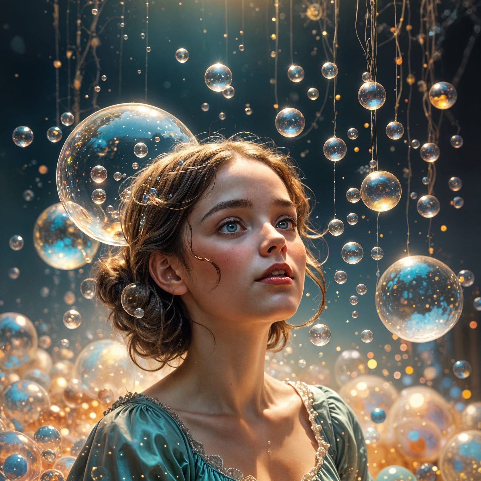 Dream Bubbles in Contrasting Colors, Rockwell Style