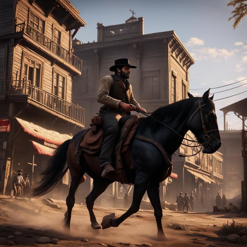 Arthur Morgan Rides in Saint Denis: 8K Art