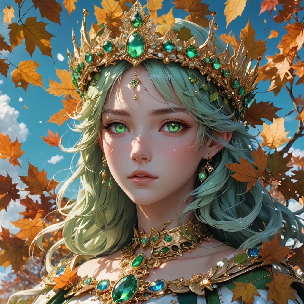 Angelic green-eyed princess