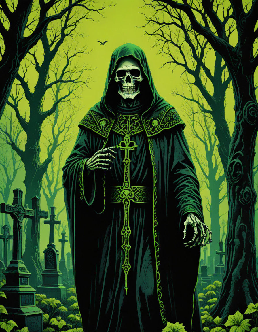 Gothic Portrait of Santa Muerte: A Timeless Mexican Grim Rea...