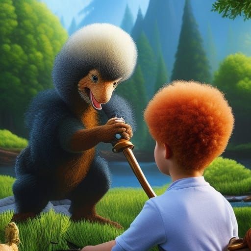 Happy Little Dinosaurs Painting in Bob Ross Style