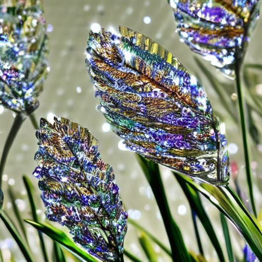 Hyper-Realistic Crystal Tulip in Crystal Art Style