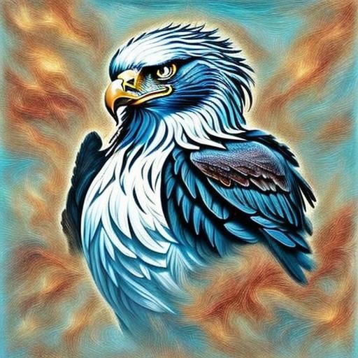 Dramatic Eagle in Vibrant Fantasy Digital Art