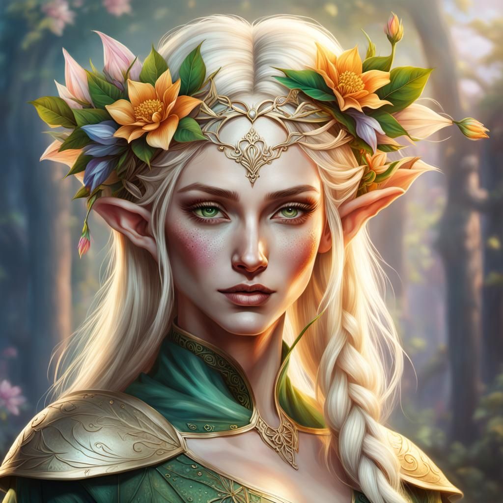 Detailed Portrait of a Beautiful Elf Woman