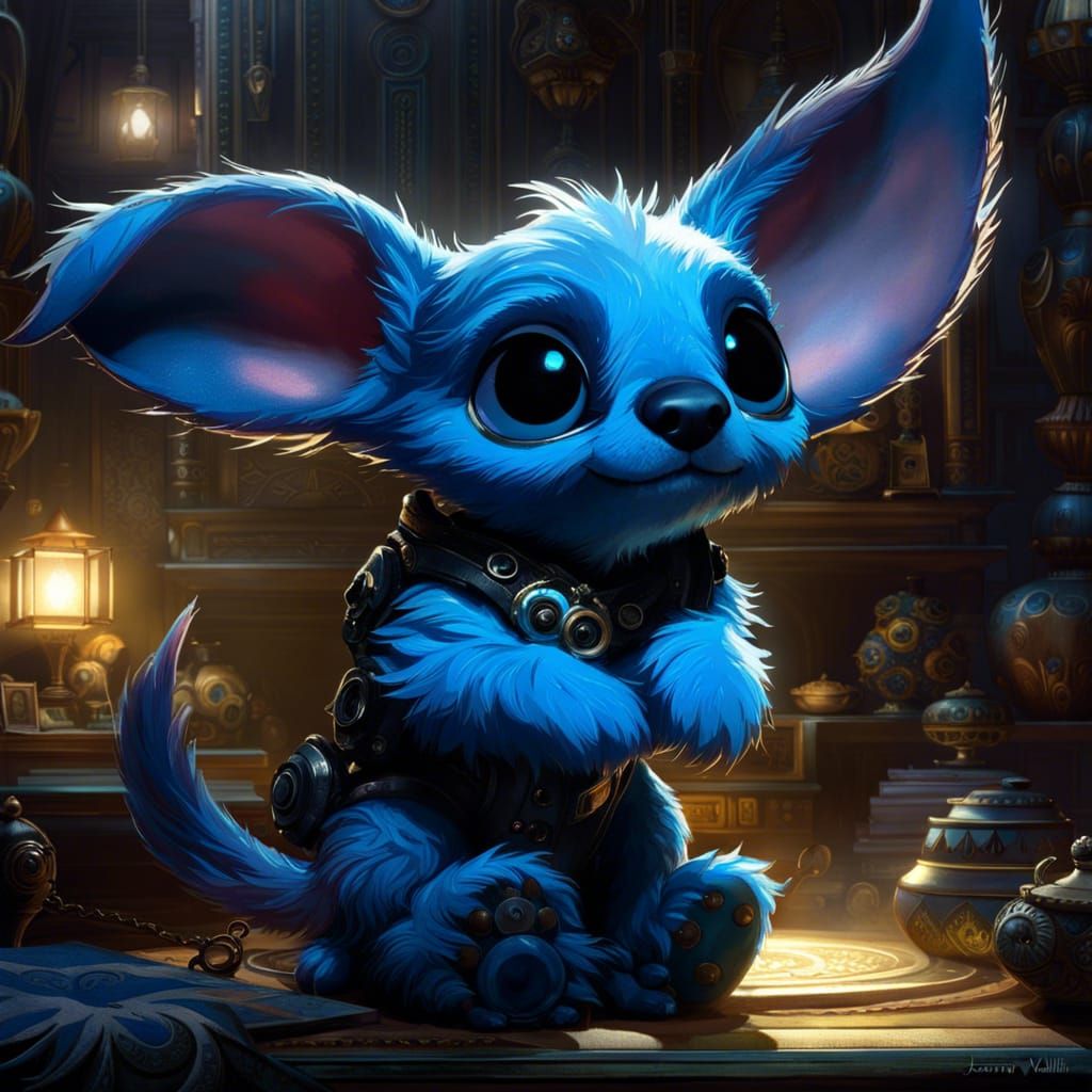 Adorable Chibi Stitch with Intricate Details