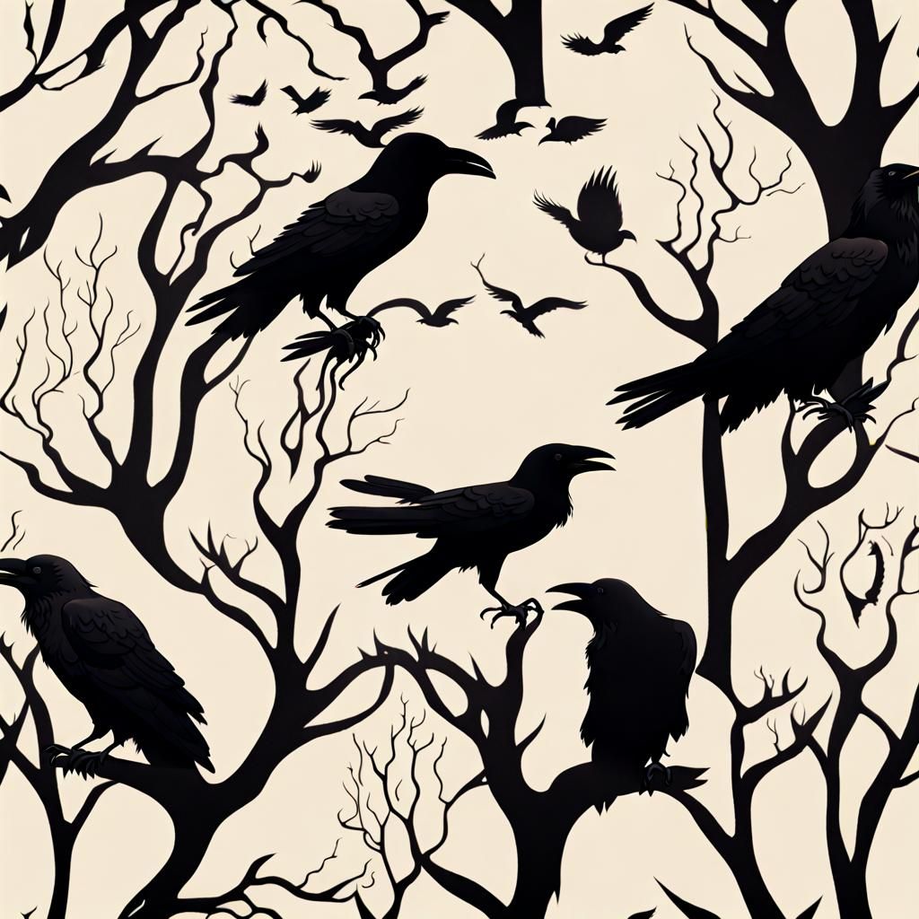 Surreal Trees Made of Ravens