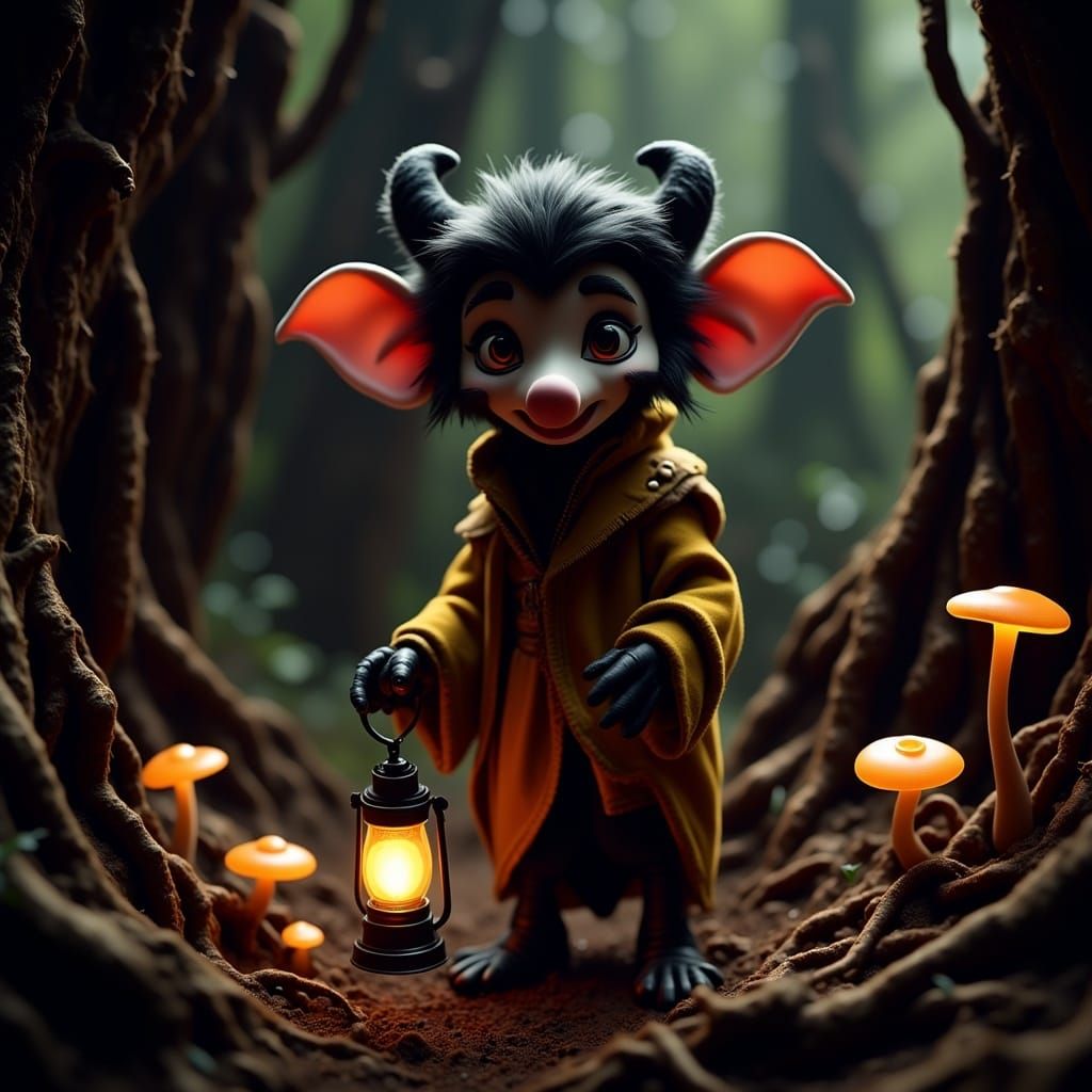 Hoggle in Mystical Forest: 3D Render
