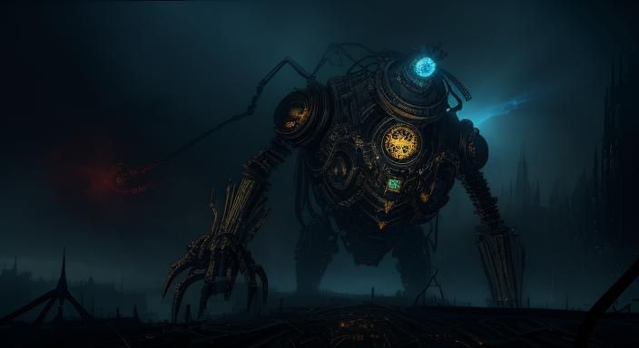 Steampunk World with Mechanical Claws and Liquid Metal