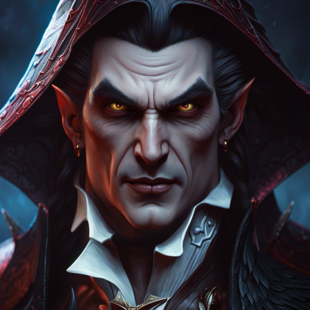 Hyperrealistic Portrait of a Fantasy Vampire Lord