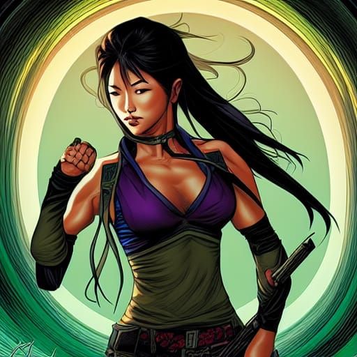Asian Action Heroine in Comic Book Art
