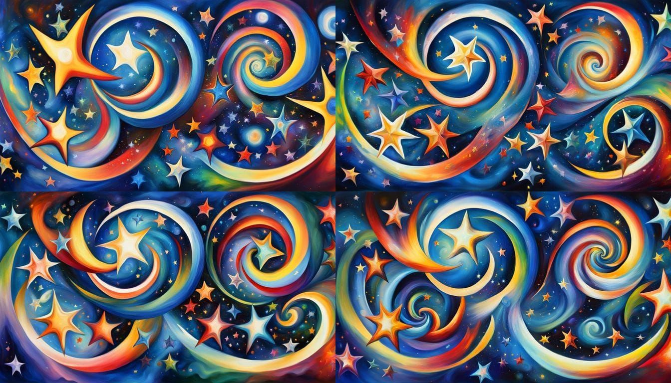 Dreamy Fantasy Vortex Maelstroms With Pointed Stars