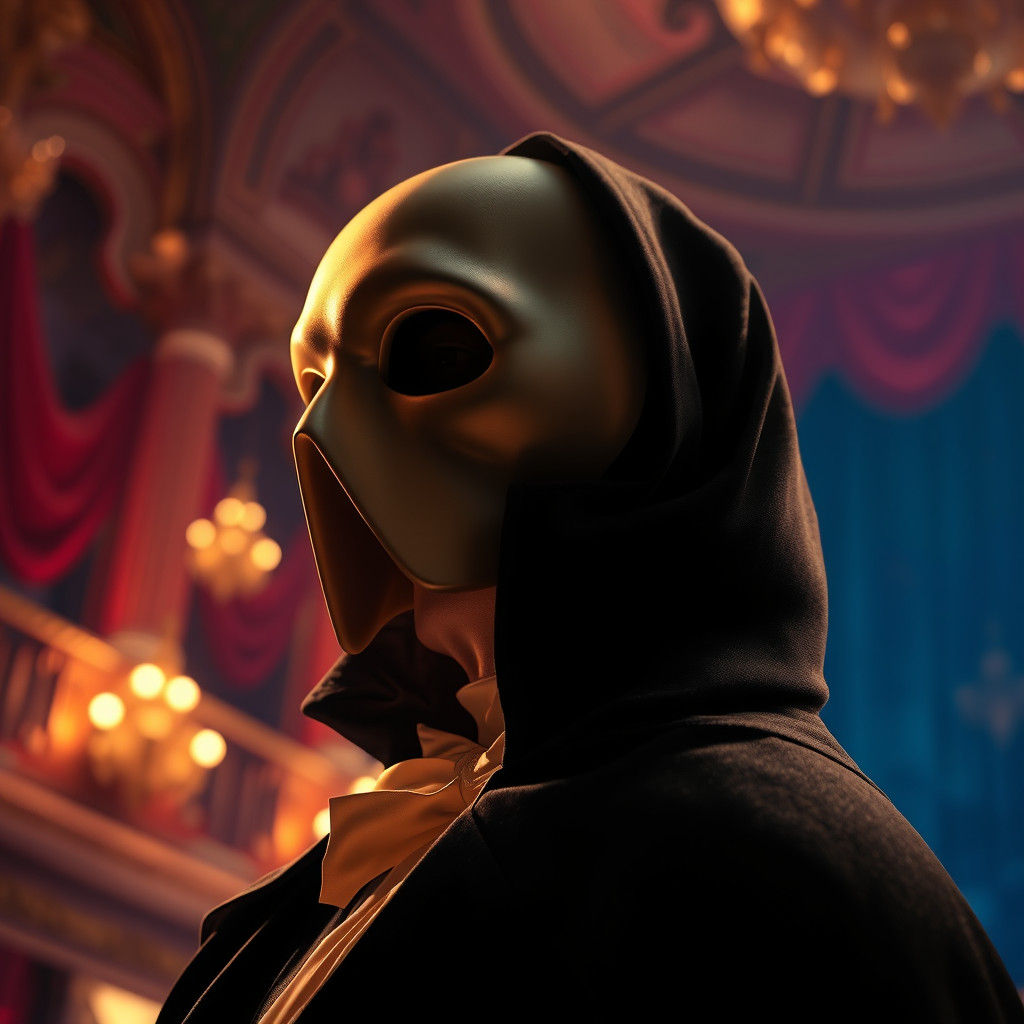 Phantom of the Opera Portrait in Dramatic Lighting