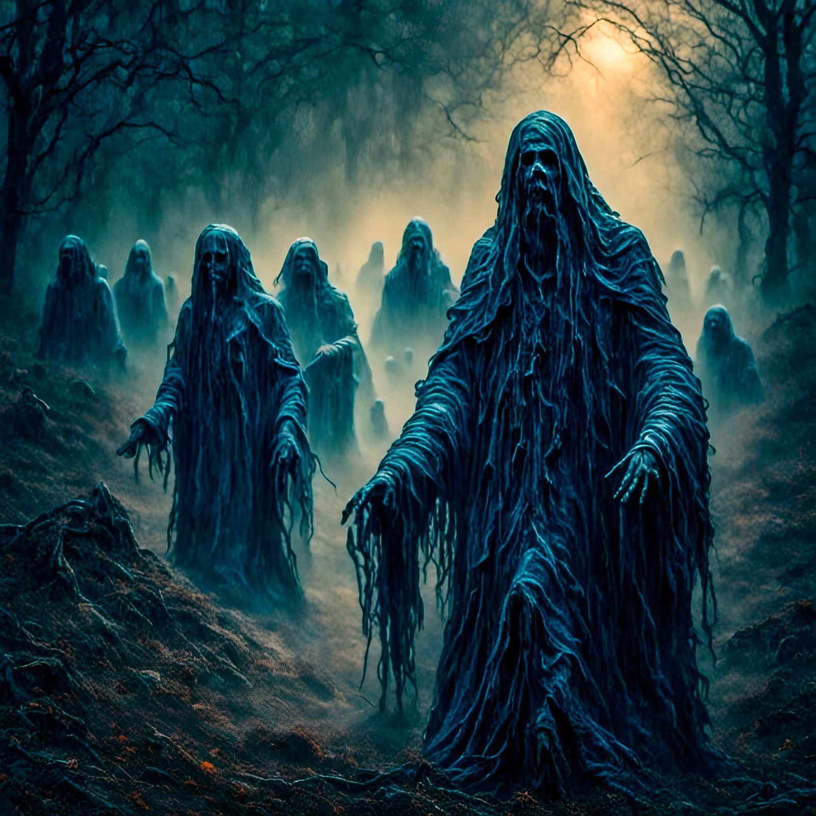 Eerie Demon Ghosts in Hellish Psychedelic Horror