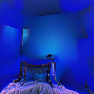 Abstract Blue Room Inside the Brain