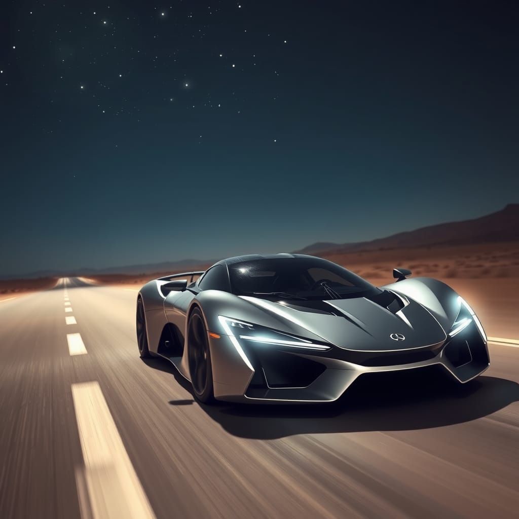Futuristic Supercar at Night: Professional Photography