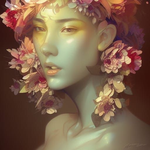 Hyperdetailed Flower Portrait in Volumetric Lighting