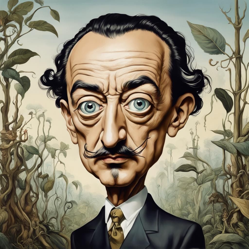Salvador Dalí n chibi-style.