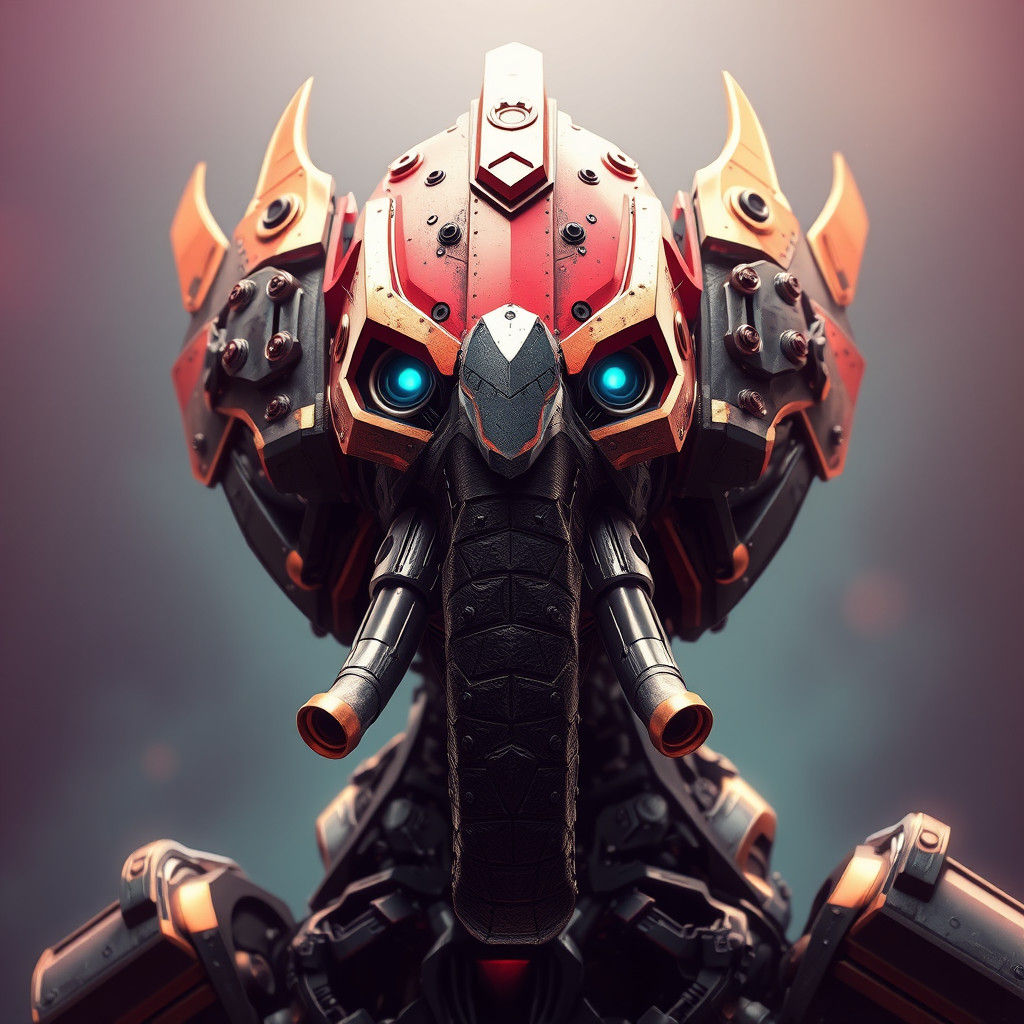 Elephant Knight Mecha in Futuristic 3D Render