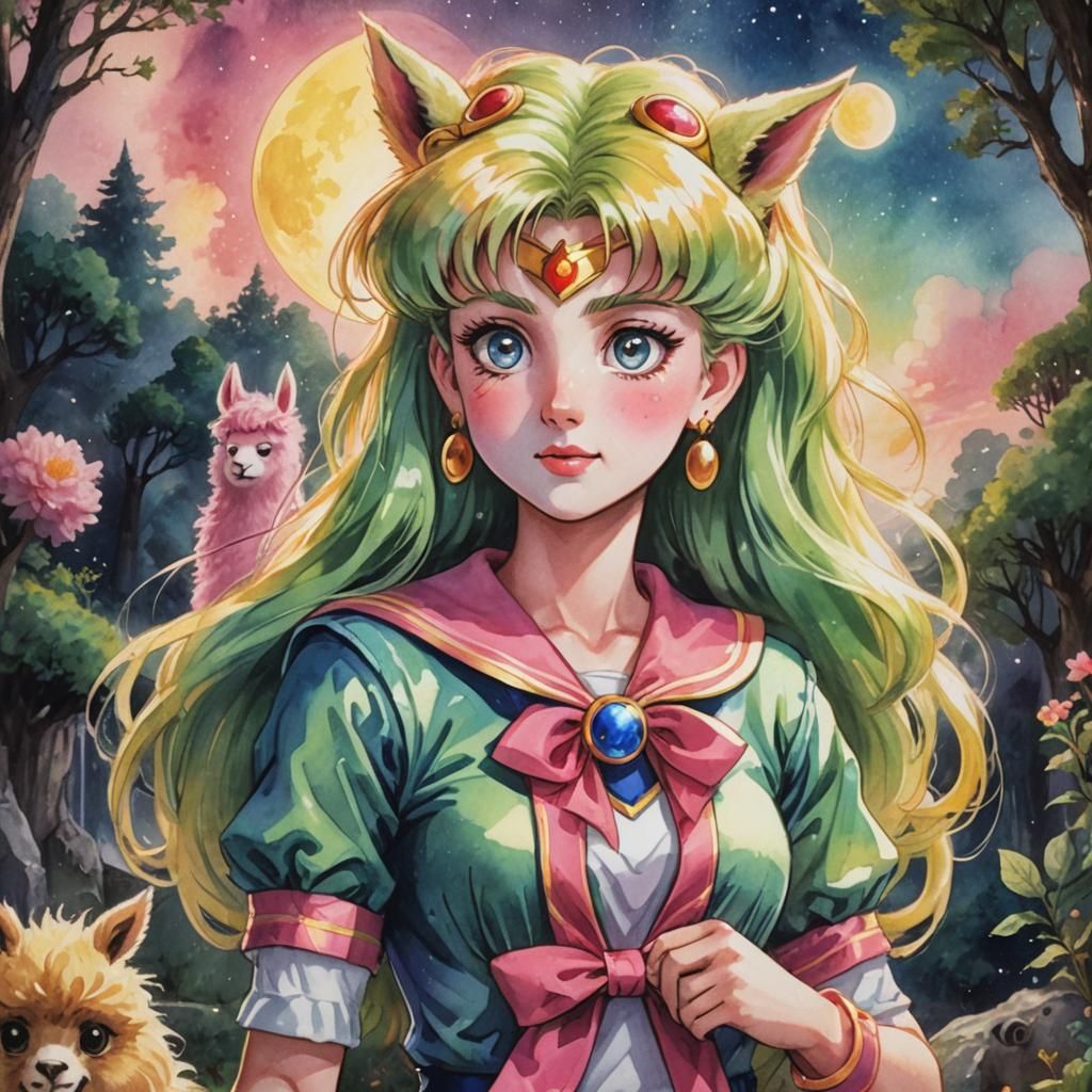 Sailor Moon and the Polymorphed Troll: Anime Illustration