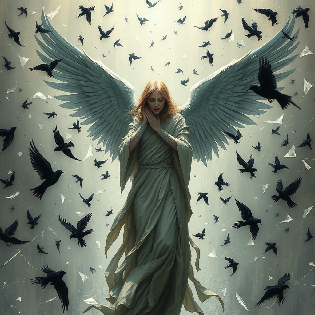 Angel of Memories Amidst Shattered Mirrors