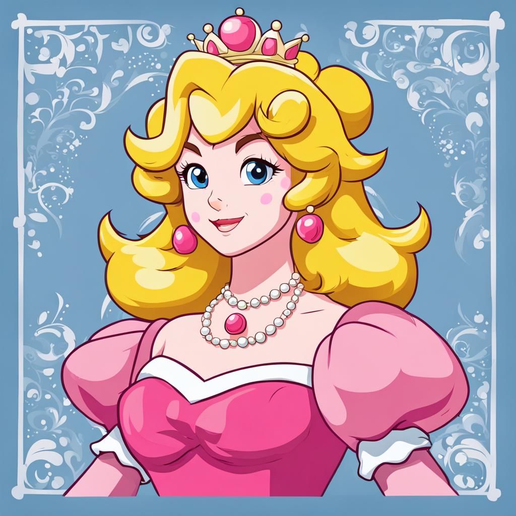 Cute Cartoon Drawing of Princess Peach