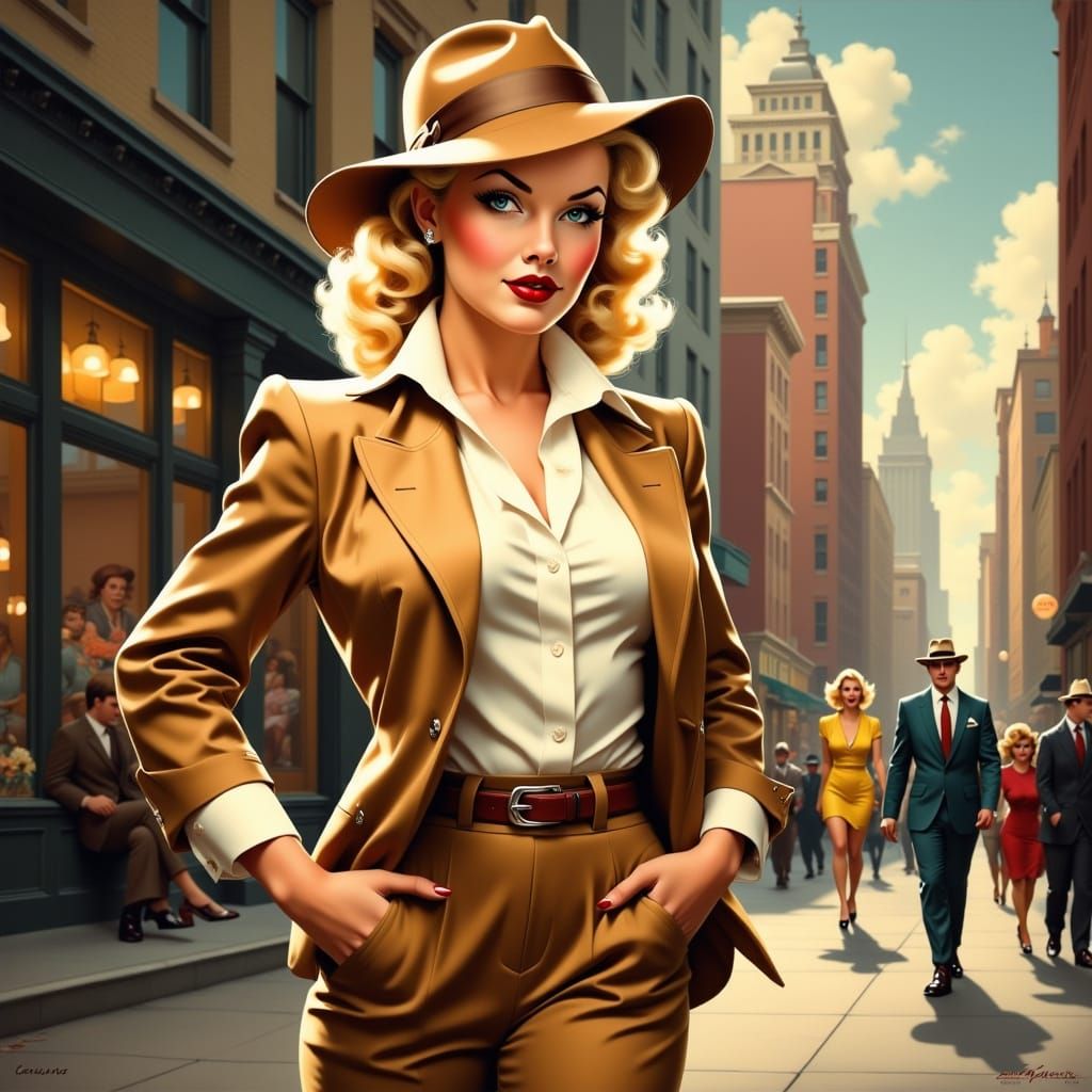 Retro Pop Art Film Noir Pinup