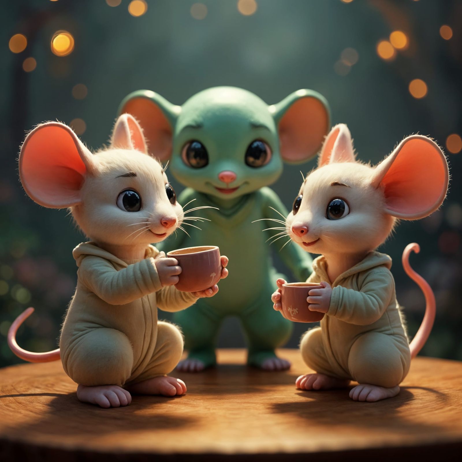 Aliens Observe Mice in DreamWorks Animation Style