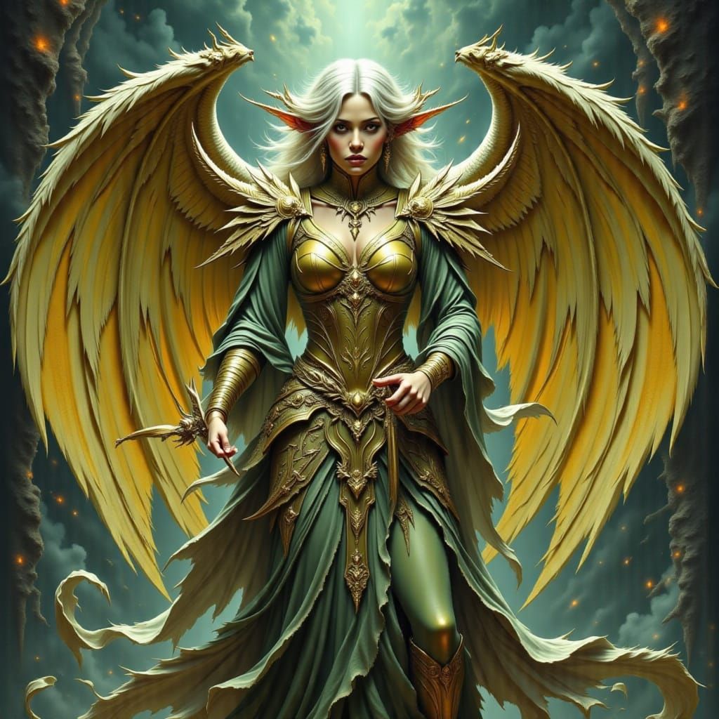 Angel and Gargoyle Companion in Epic Battle