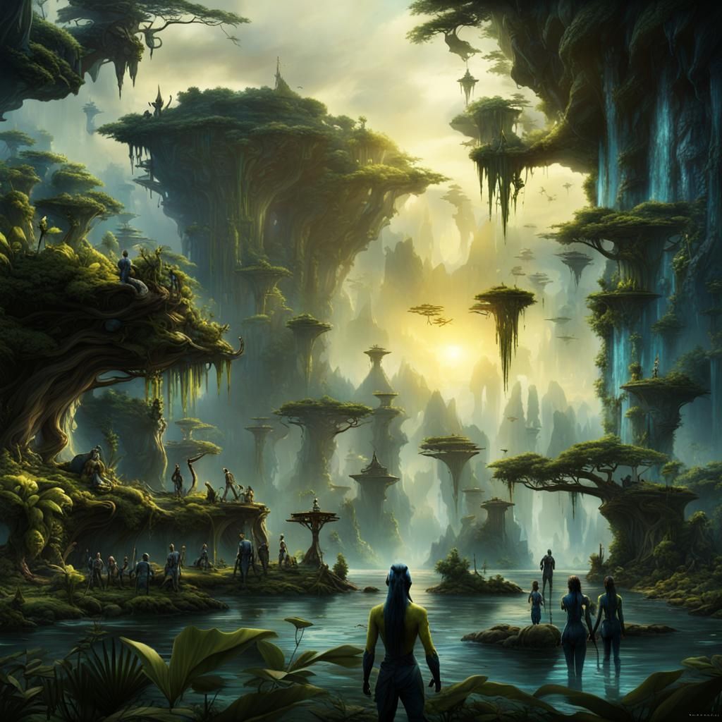 Na'vi Family Photo: Digital Matte Painting