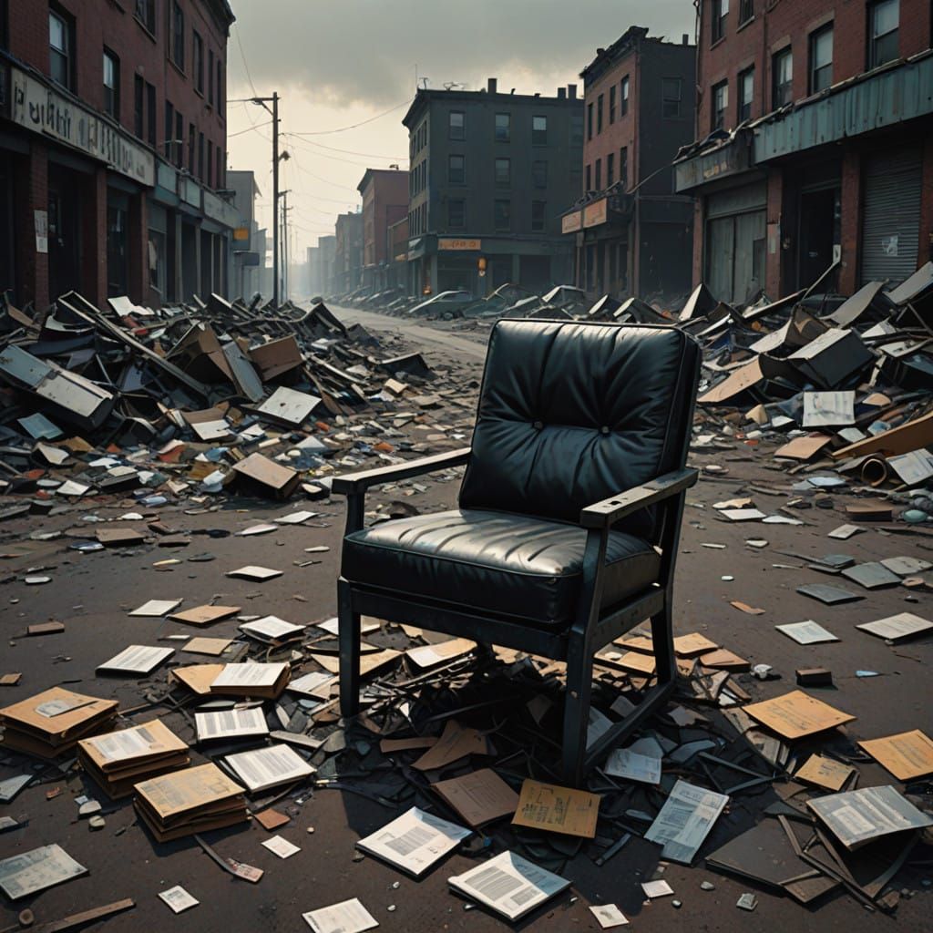 Futuristic Barcode Consumes a Dystopian Landscape