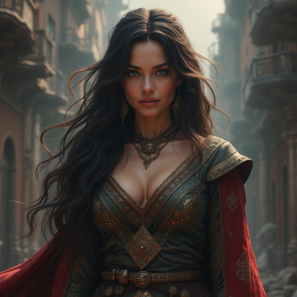 Ethereal Fantasy Landscape in Deep Color and Intricate Detai...