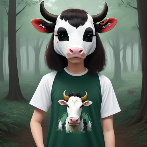 Cow in Mask in Magical Forest