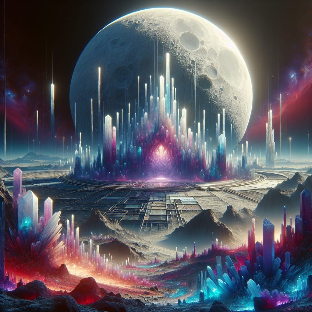 Lunar Crystal Pillars: A New World Concept Art