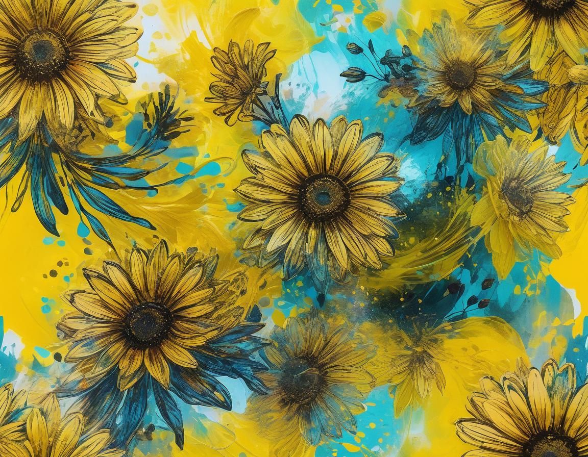 Ethereal Abstract Floral Arrangement in Pop Art Style