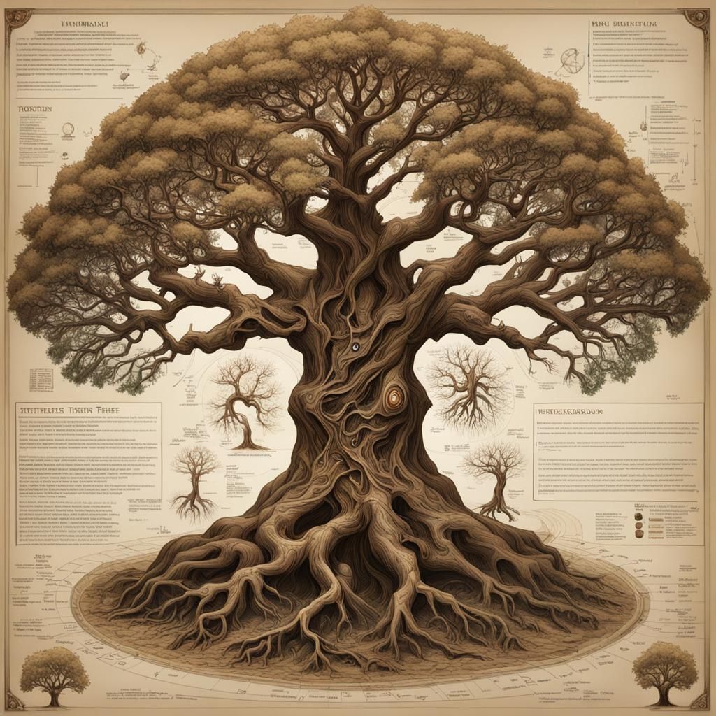 Detailed Scientific Chart of an Ent Tree-Man