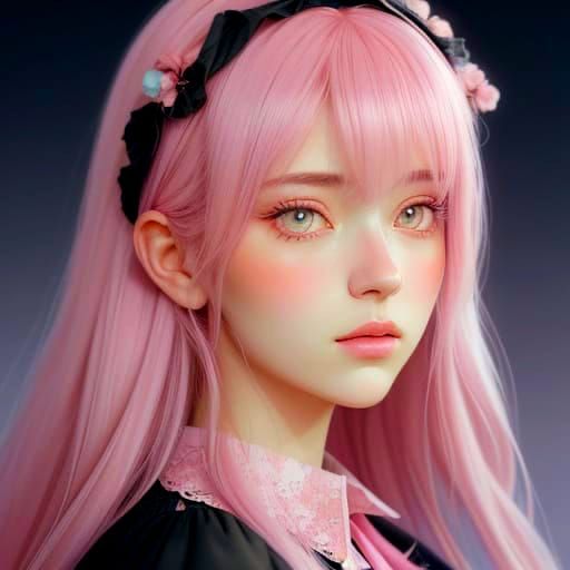 Surreal Anime Portrait of a Teenage Girl in Cosmic Dreamscap...