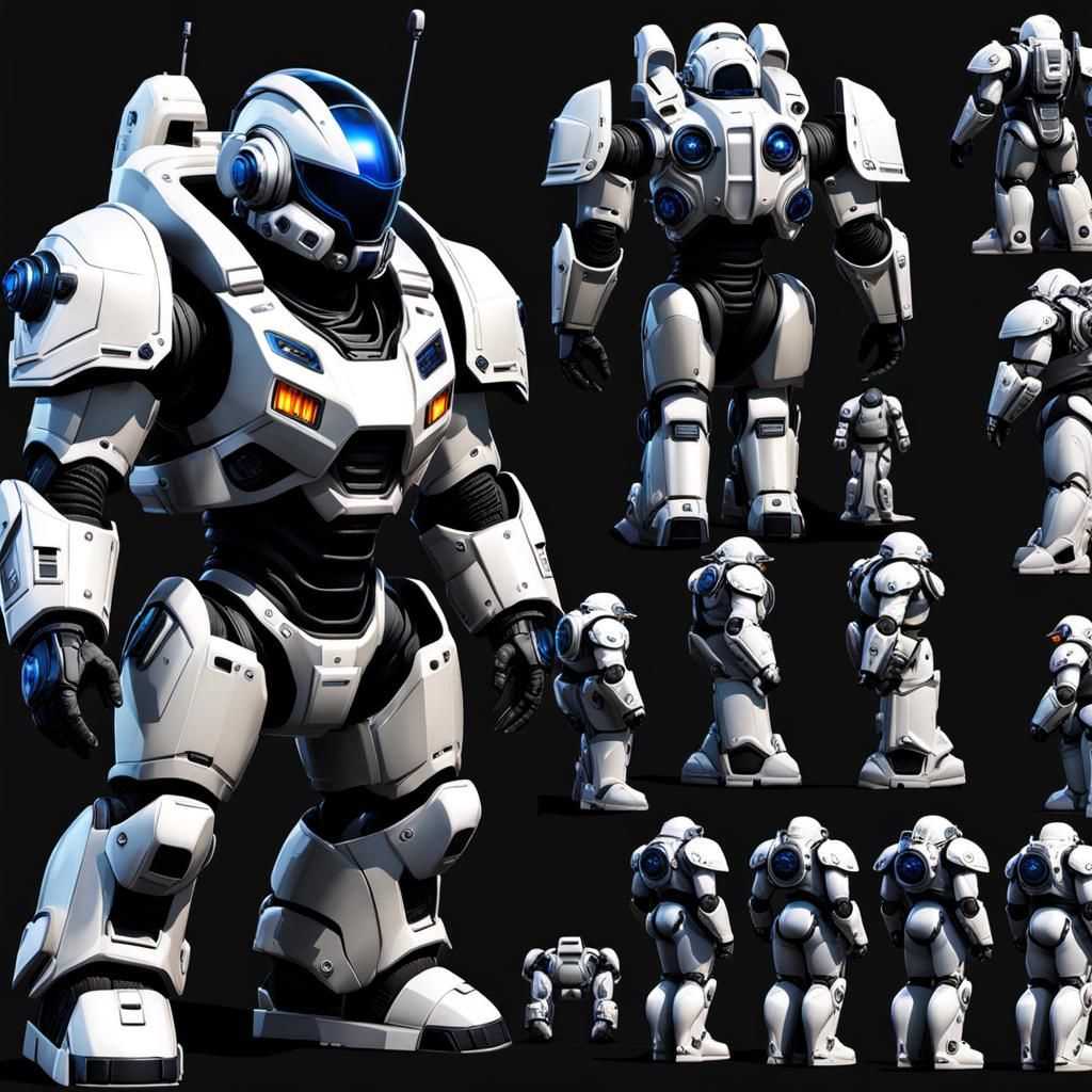 Cyber Power Armor Sprite Sheet in High Detail