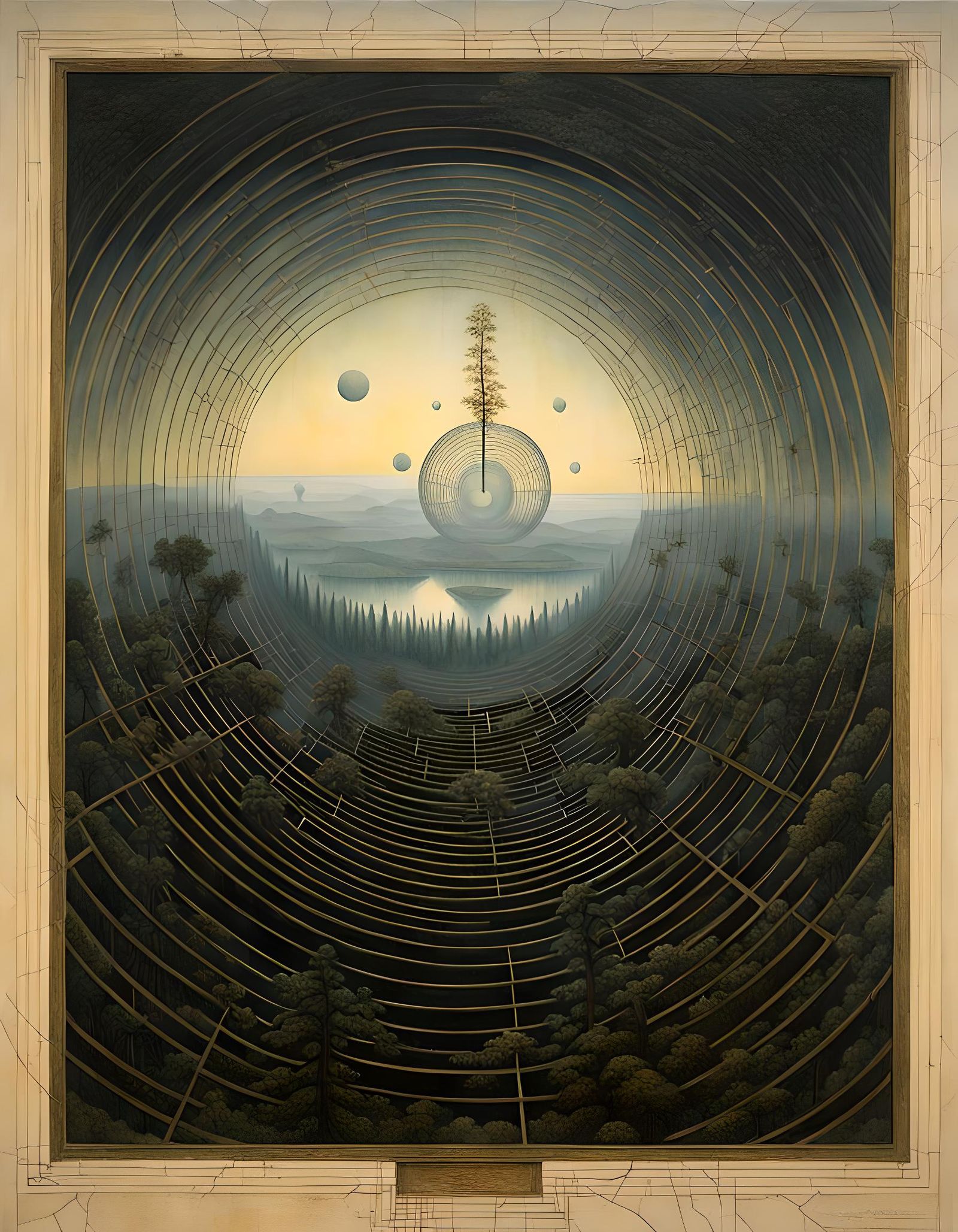 Eerie Eden Painting in Style of Friedrich