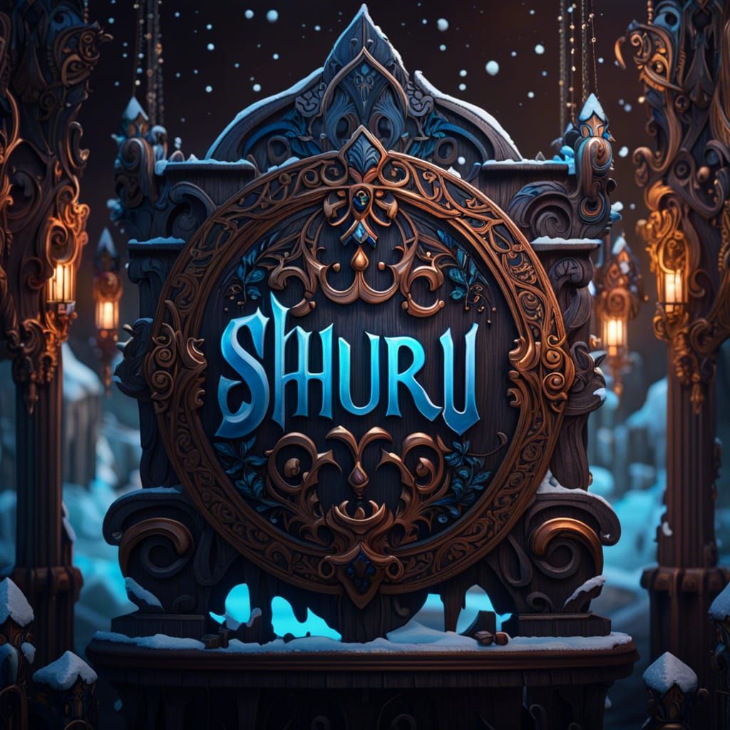 Ornate Winter Sign in Gloomy Fantasy Style