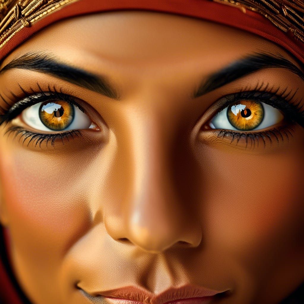 Egyptian Woman's Eyes: Professional Color Portrait