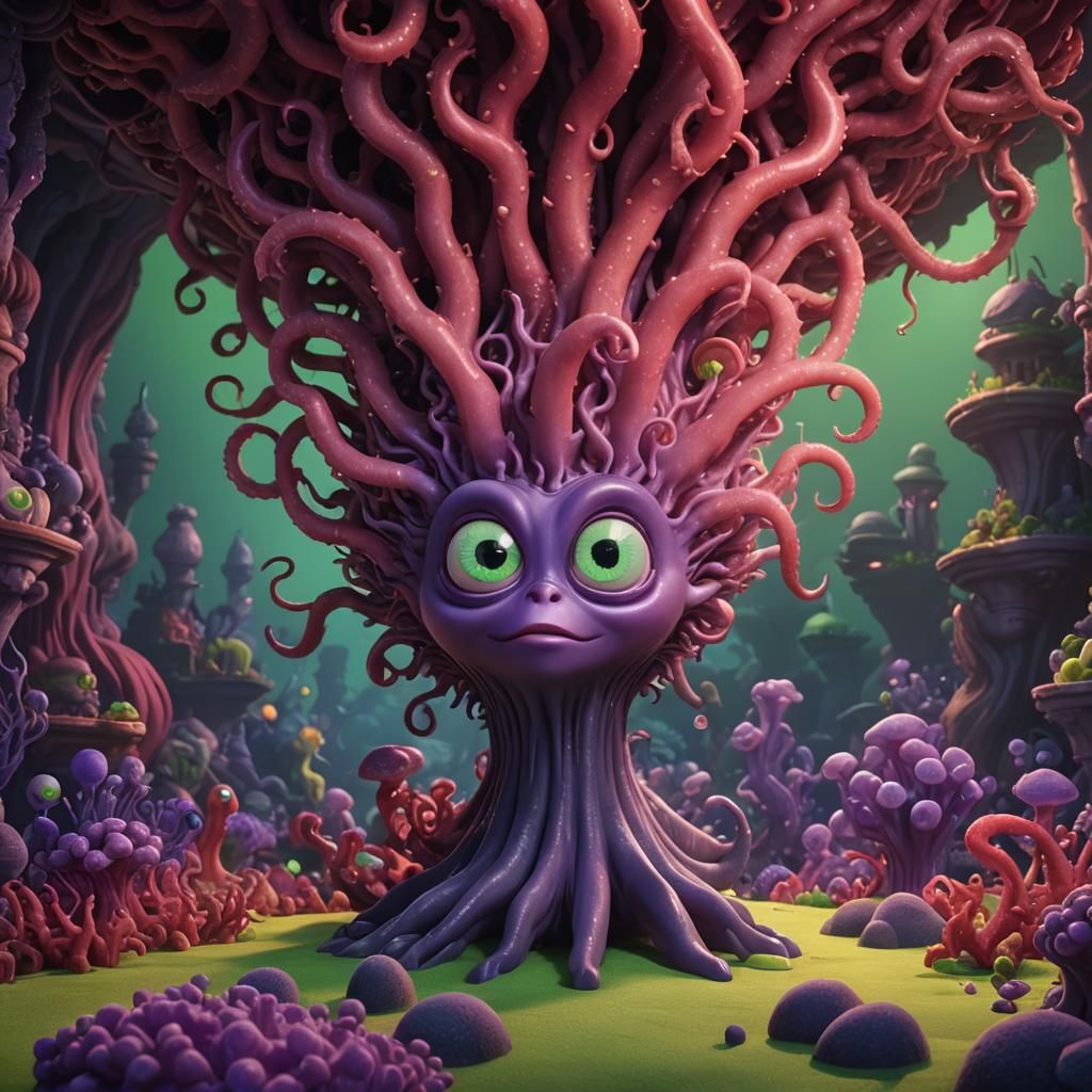 Disney Polyp in Ursula's Lair: 3D Digital Art