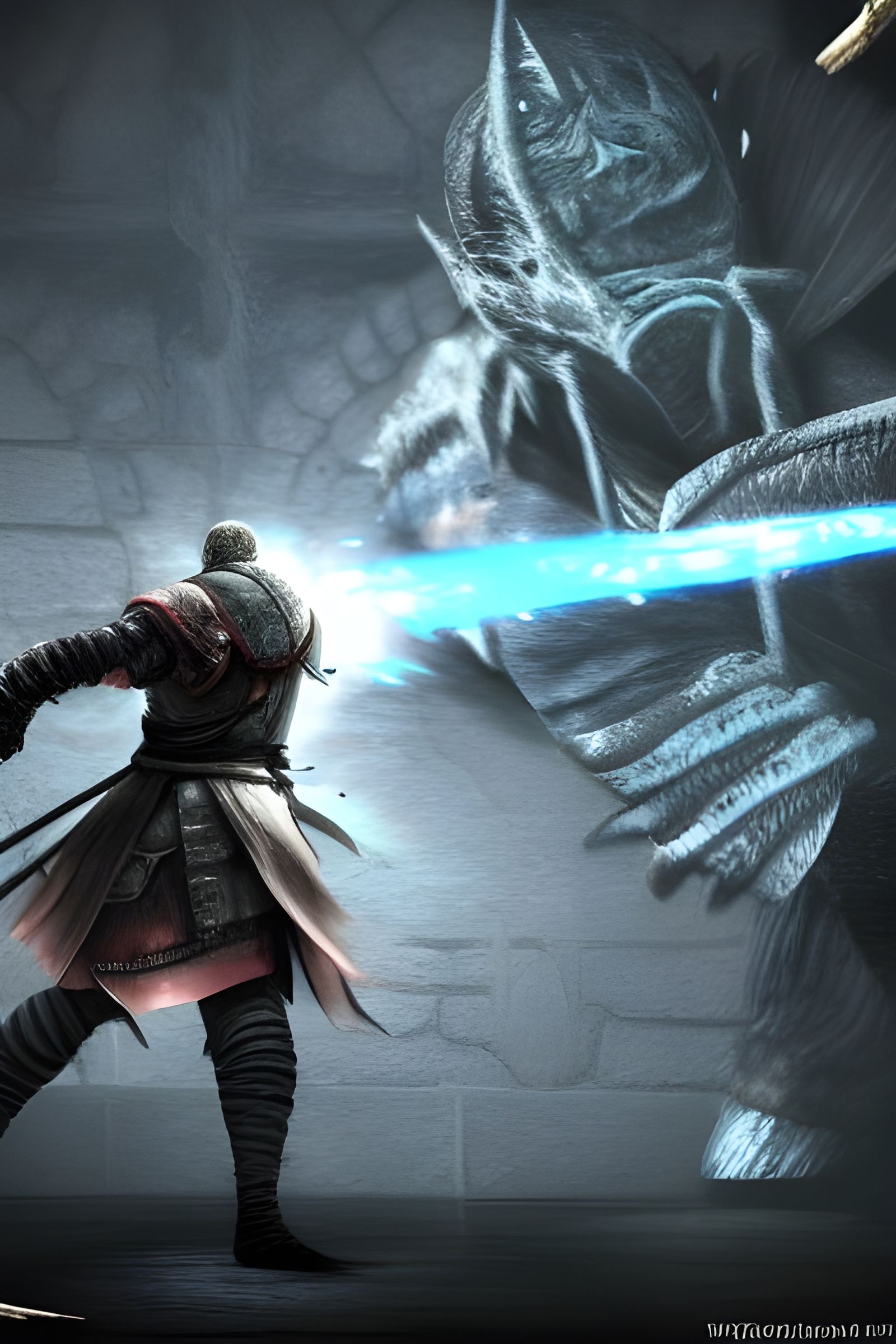 Dark Souls Style 3D Video Game Fight