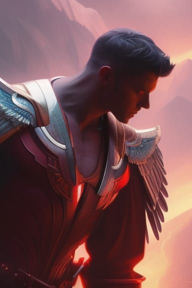 Fallen Angel Portrait in Hyperdetailed Style