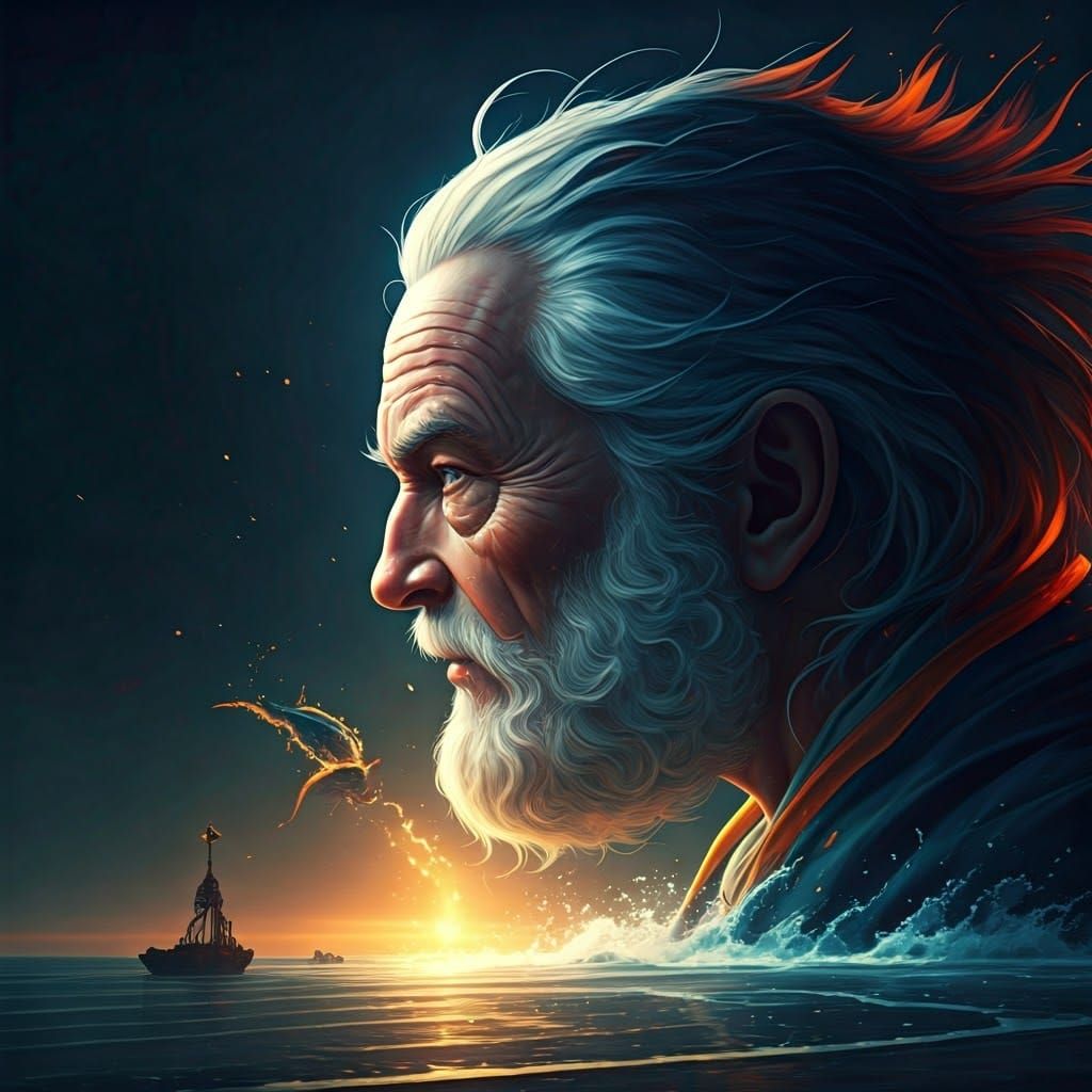 Giant Fish Ejects Hasidic Man: Hyperrealistic Portrait