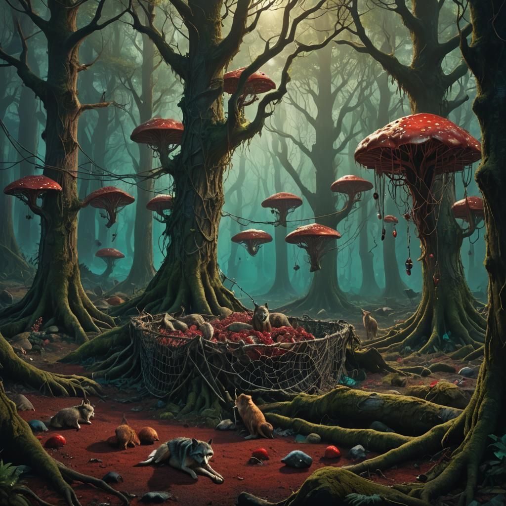 Wolves in Poisoned Net: Fantasy Concept Art